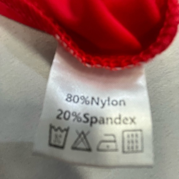 NWT GSUWOO Red Long Sleeved Rashguard Swimsuit, Sz. LG - Picture 7 of 13